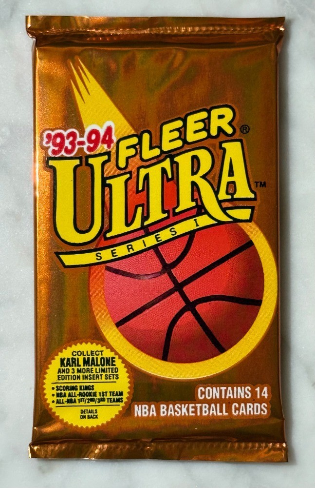 1993-94 Fleer Ultra Series 1 Basketball Hobby Pack (1) Sealed – MJ Scoring Kings