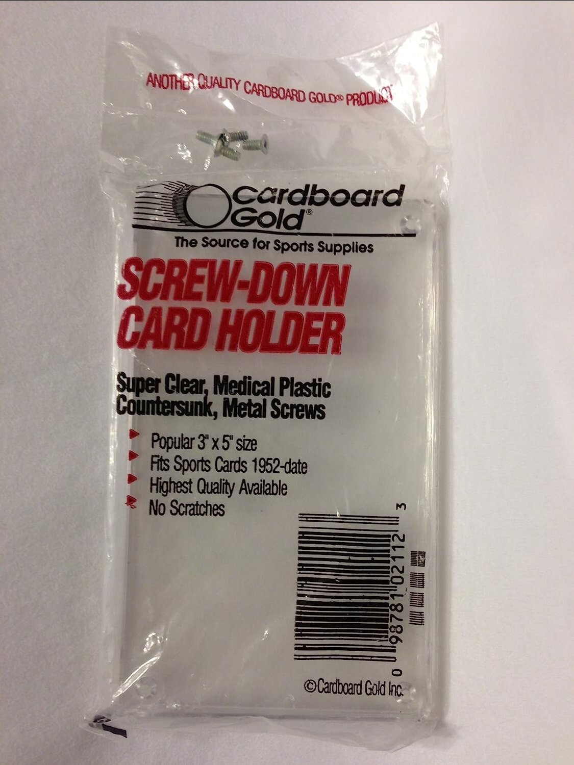 CARDBOARD GOLD Clear 4-Screw Screw Down Card Holders 3”x 5” Baseball BasketBall
