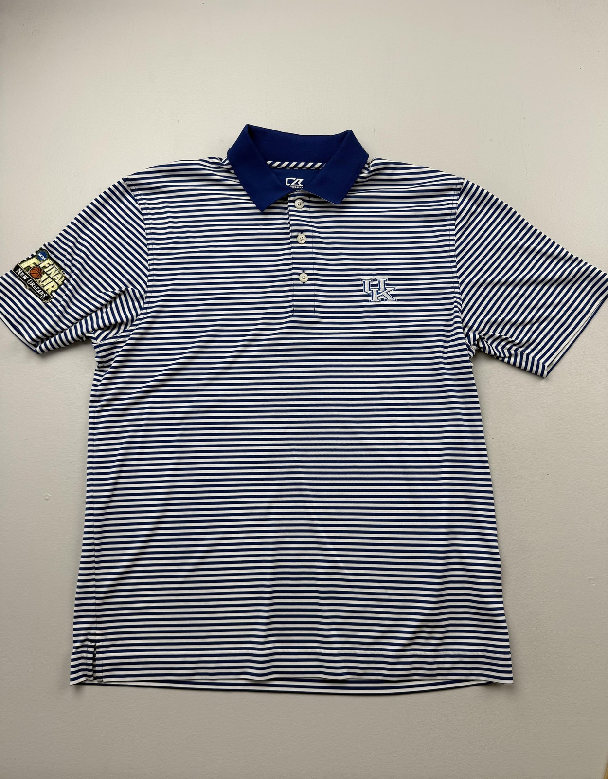 Kentucky Wildcats Polo Shirt Mens Large Blue Basketball Cutter & Buck Final Four