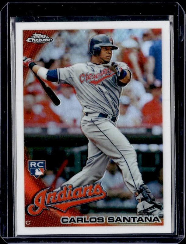 2010 Topps Chrome #198 Carlos Santana Refractors