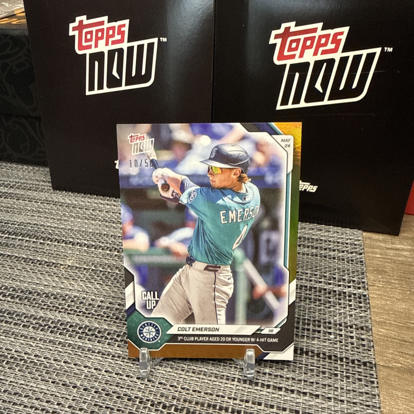 Colt Emerson, Seattle Mariners – 2026 Topps Now CALL-UP…Gold Foil Parallel 10/50