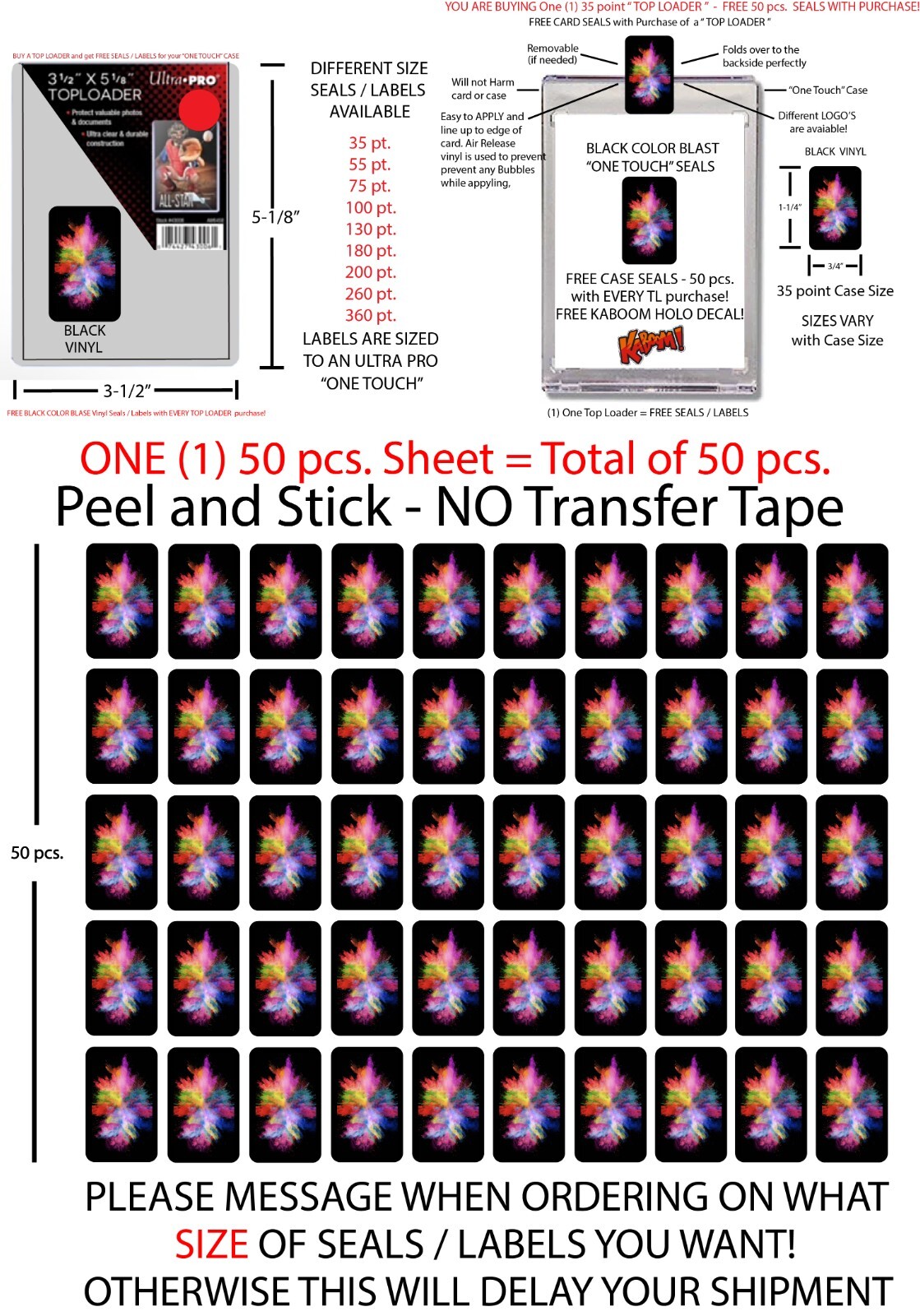 ONE TOUCH STICKERS PANINI COLOR BLAST DECALS 50 pcs. 9 SIZES COLOR BLAST LABELS