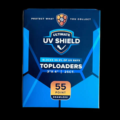 3″x4″ Toploader 55PT PREMIUM – UV Shield BLUE TINT Seamless Frame