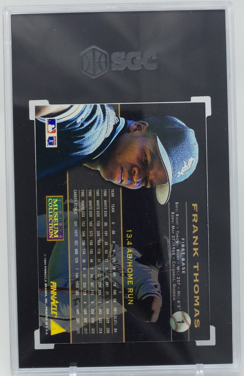 1994 Pinnacle Museum Collection Frank Thomas #1 HOF Chicago White Sox SGC 9