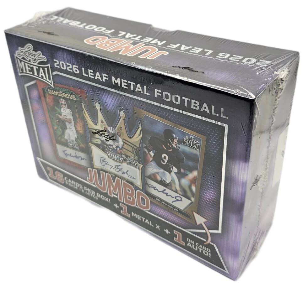 2026 Leaf Metal Football Sealed Hobby JUMBO Box 16 Cards 9 Autographs Per Box