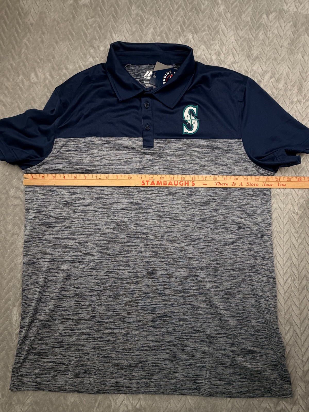 Seattle Mariners Majestic Performance Golf Polo Shirt Mens XL Stretch New