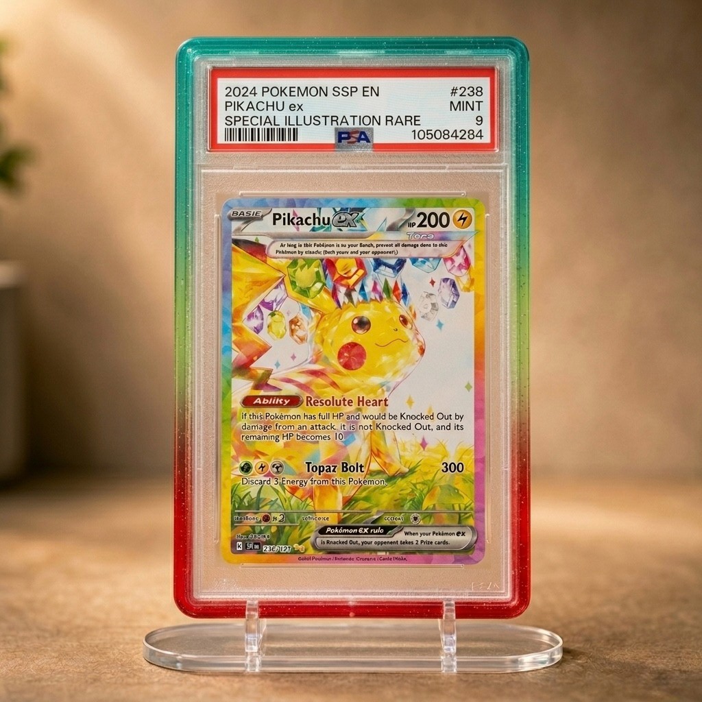 PSA CGC Slab Case Gradient Glitter TPU Hard Back Snap On Protector 10 Colors