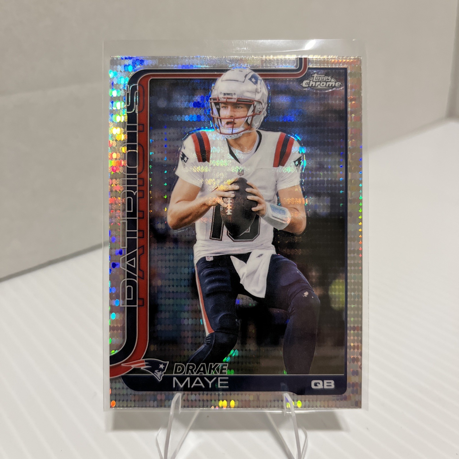 2025 TOPPS CHROME PULSAR REFRACTOR #207 DRAKE MAYE PATRIOTS