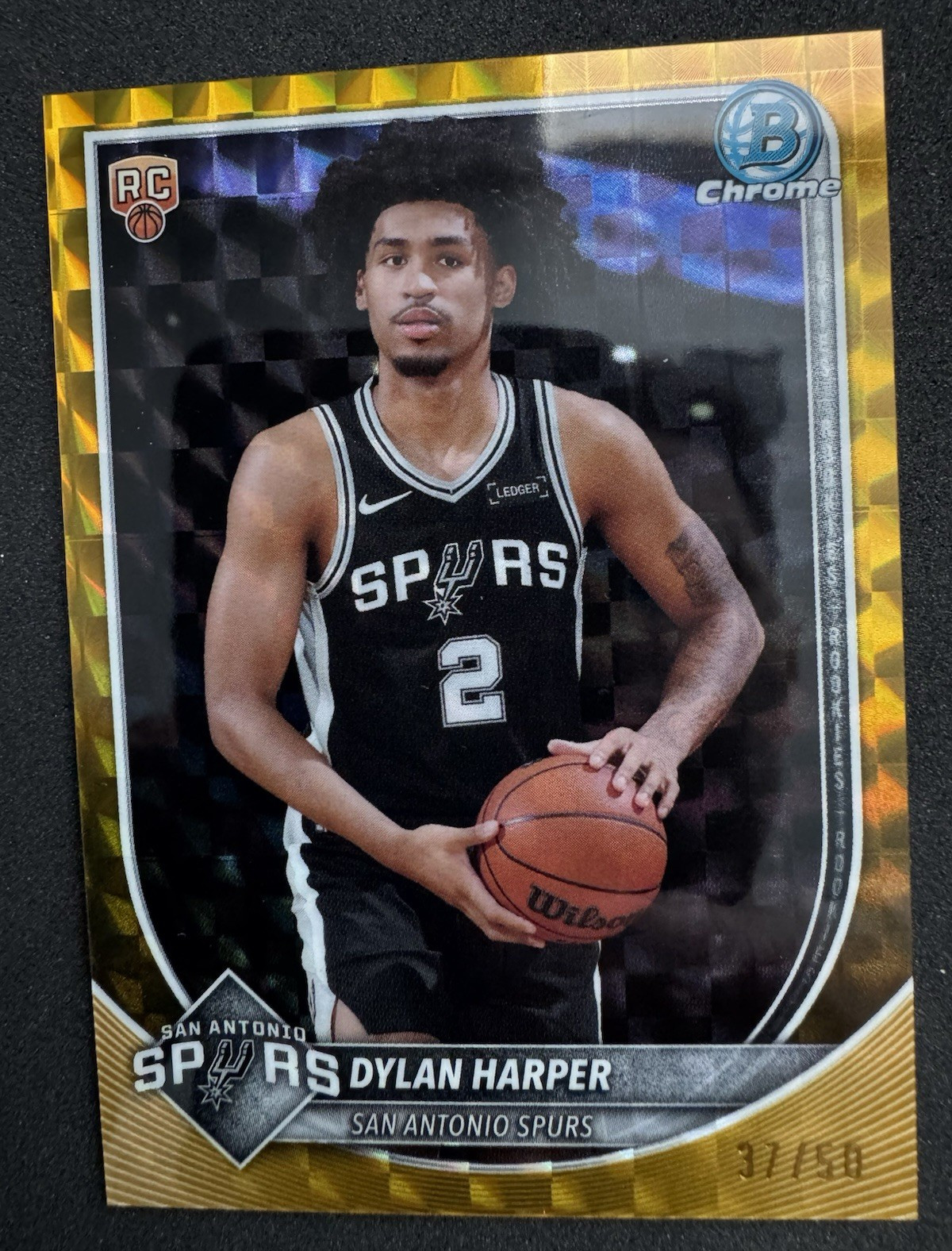 2025-26 Bowman Chrome Dylan Harper Spurs #BCV-2 Rookie Geometric Gold /50