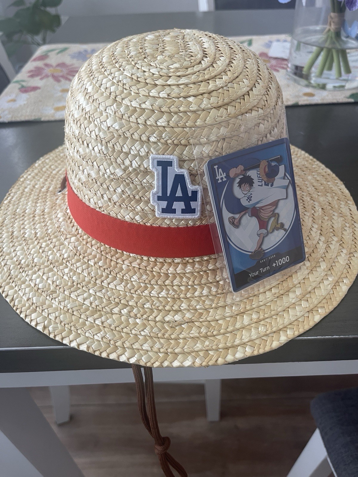 One Piece LA Dodgers Monkey D Luffy card + Hat Giveaway 7/2/26 New