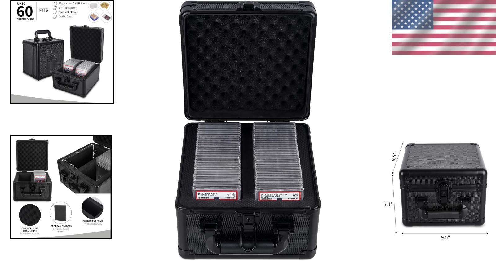 Large Capacity Graded Card Holder – Fits 60+ Slabs, Multi-Card Compatibility