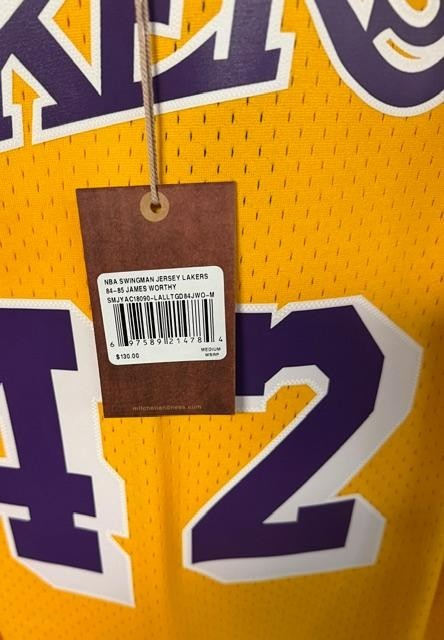 Los Angeles Lakers Mitchell & Ness ’84-’85 James Worthy Swingman Jersey – Yellow