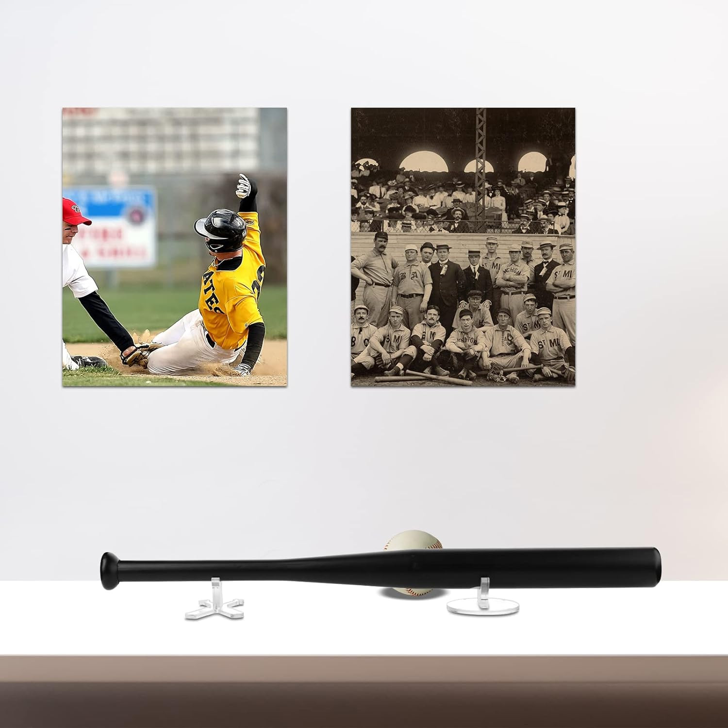 Desktop Baseball Bat Stand Acrylic Display Holder for 2-5/8” Barrel Size