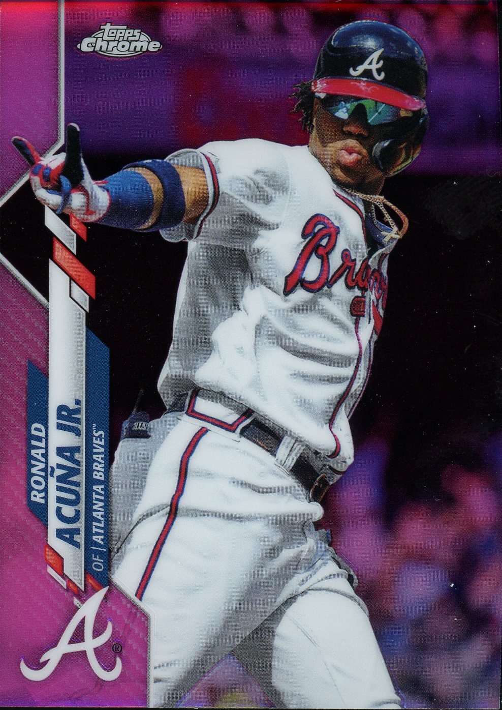 2020 Topps Chrome Ronald Acuna Jr. Pink Refractor #112