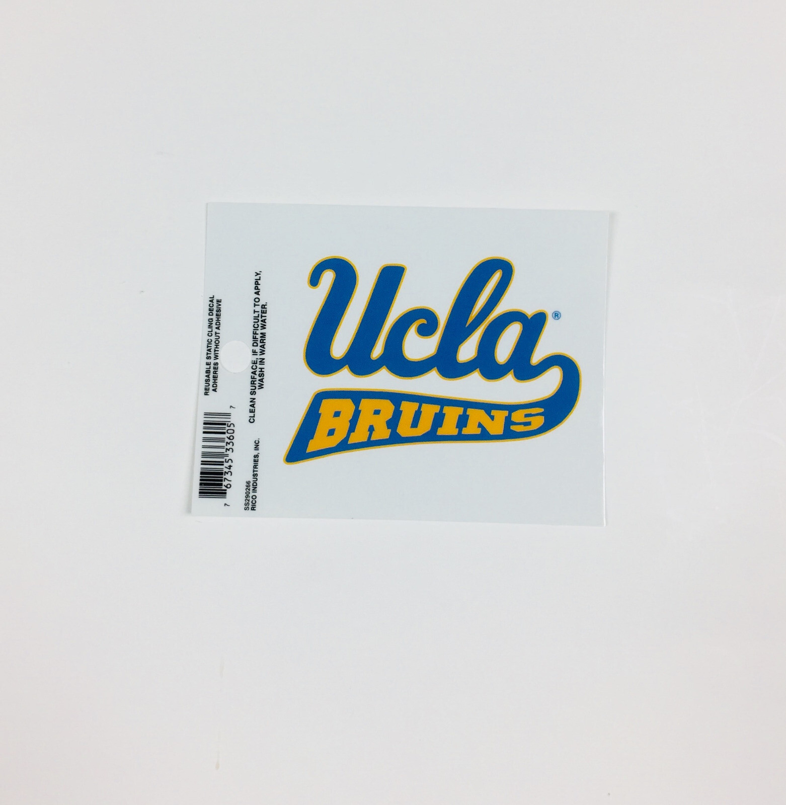 UCLA Bruins Wordmark Logo Static Cling Sticker NEW Window or Car NCAA 3×4 Inches