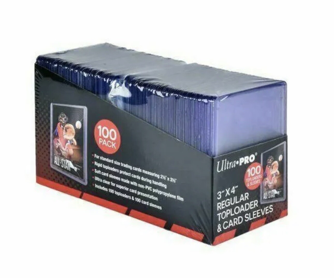 3″ x 4″ Clear Regular Toploaders and Soft Sleeves for Standard Cards 100ct Count