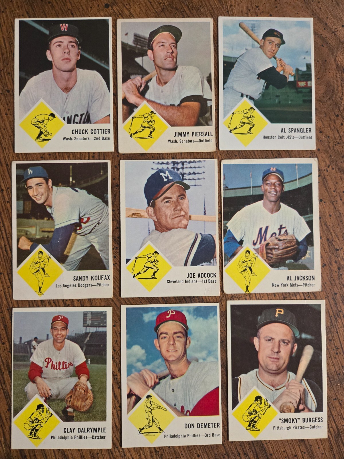 1963 FLEER BASEBALL GREATS #9 – #65 ****FREE SHIPPING****