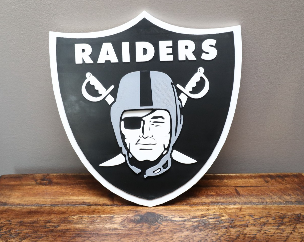 Las Vegas Raiders Logo Sign – 3D Wall and Desk Shelf Art