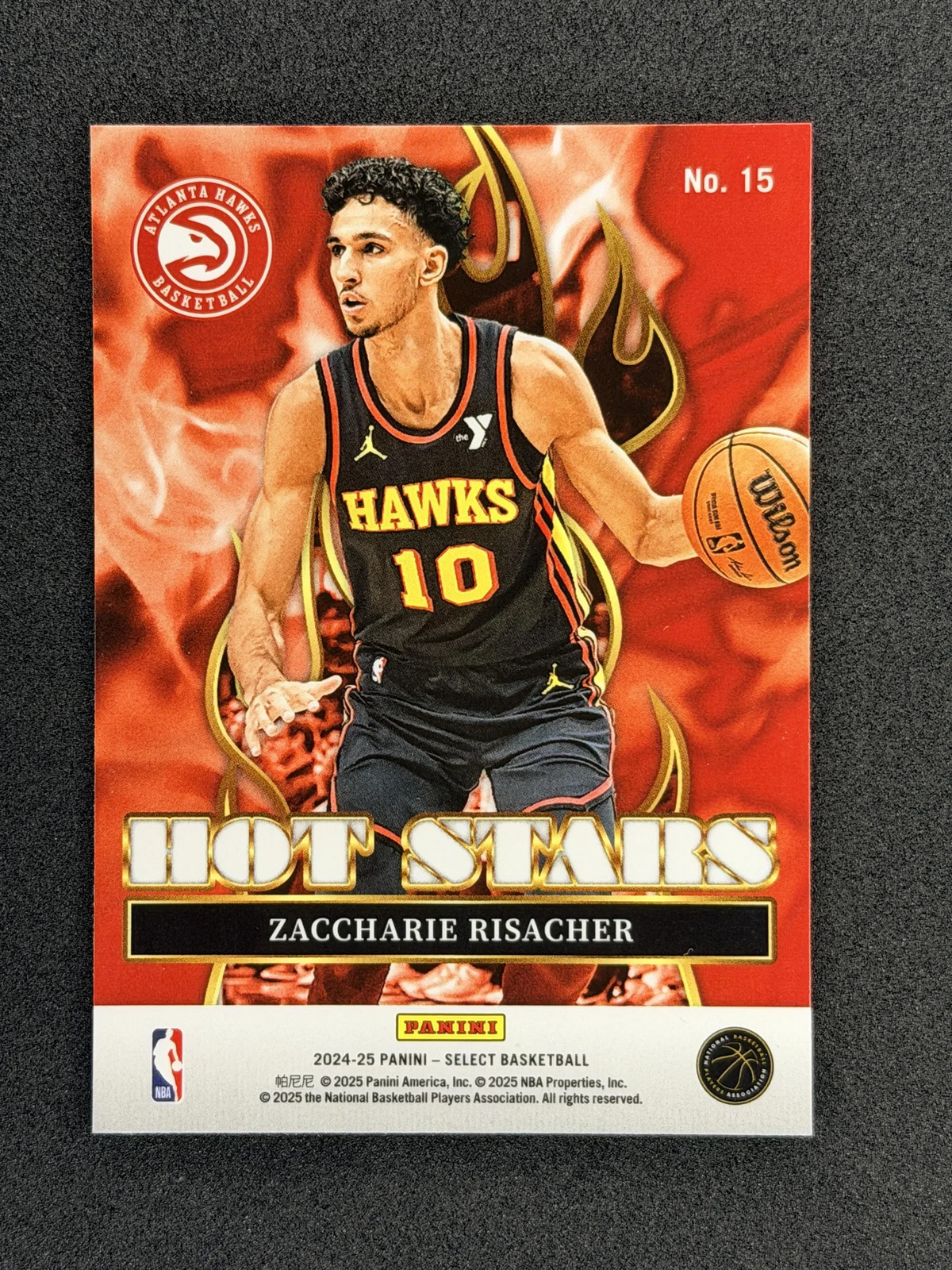 Zaccharie Risacher 2024-25 Panini Select 15 Hot Stars Atlanta Hawks