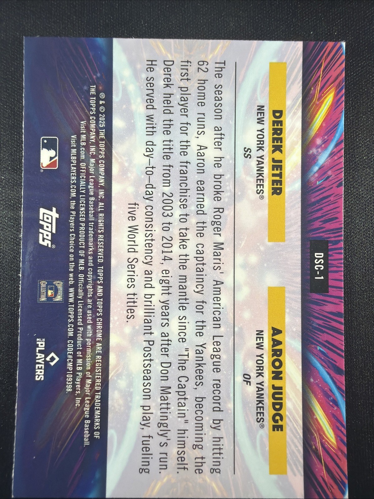 2025 Topps Cosmic Chrome – Star Clusters Derek Jeter, Aaron Judge #DSC-1