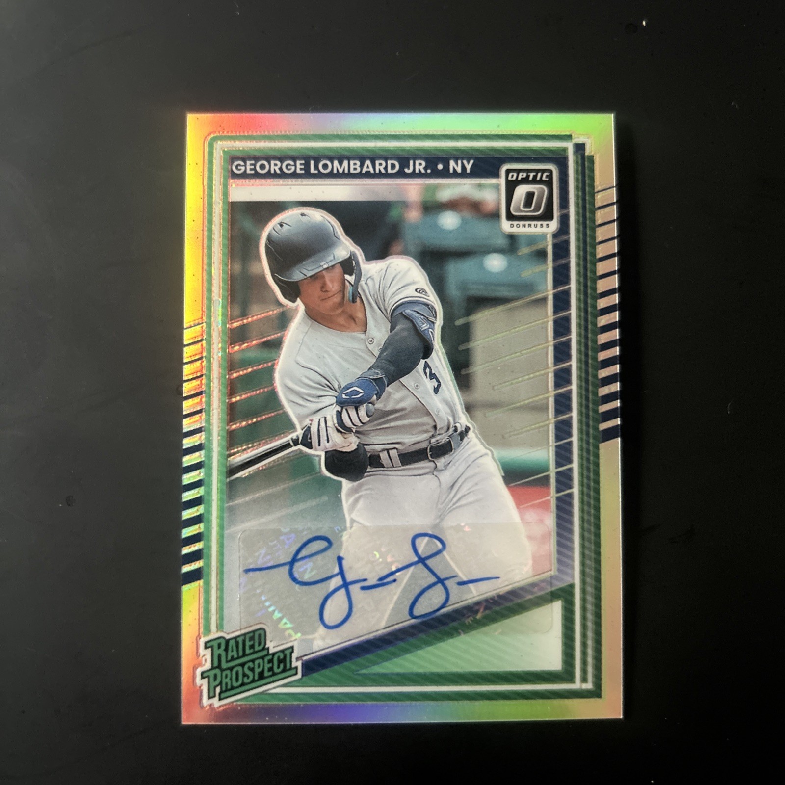 2025 Donruss GEORGE LOMBARD JR. Rated Prospect Optic Silver Prizm AUTOGRAPH