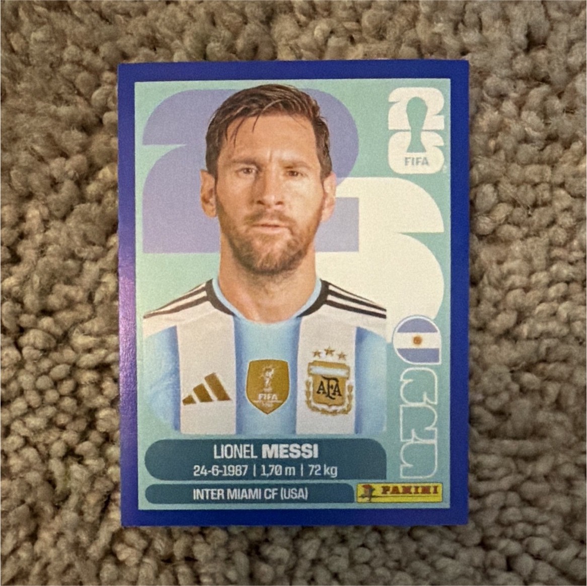 Panini FIFA World Cup 2026 Lionel Messi ARG 17 Player Portrait Sticker Argentina