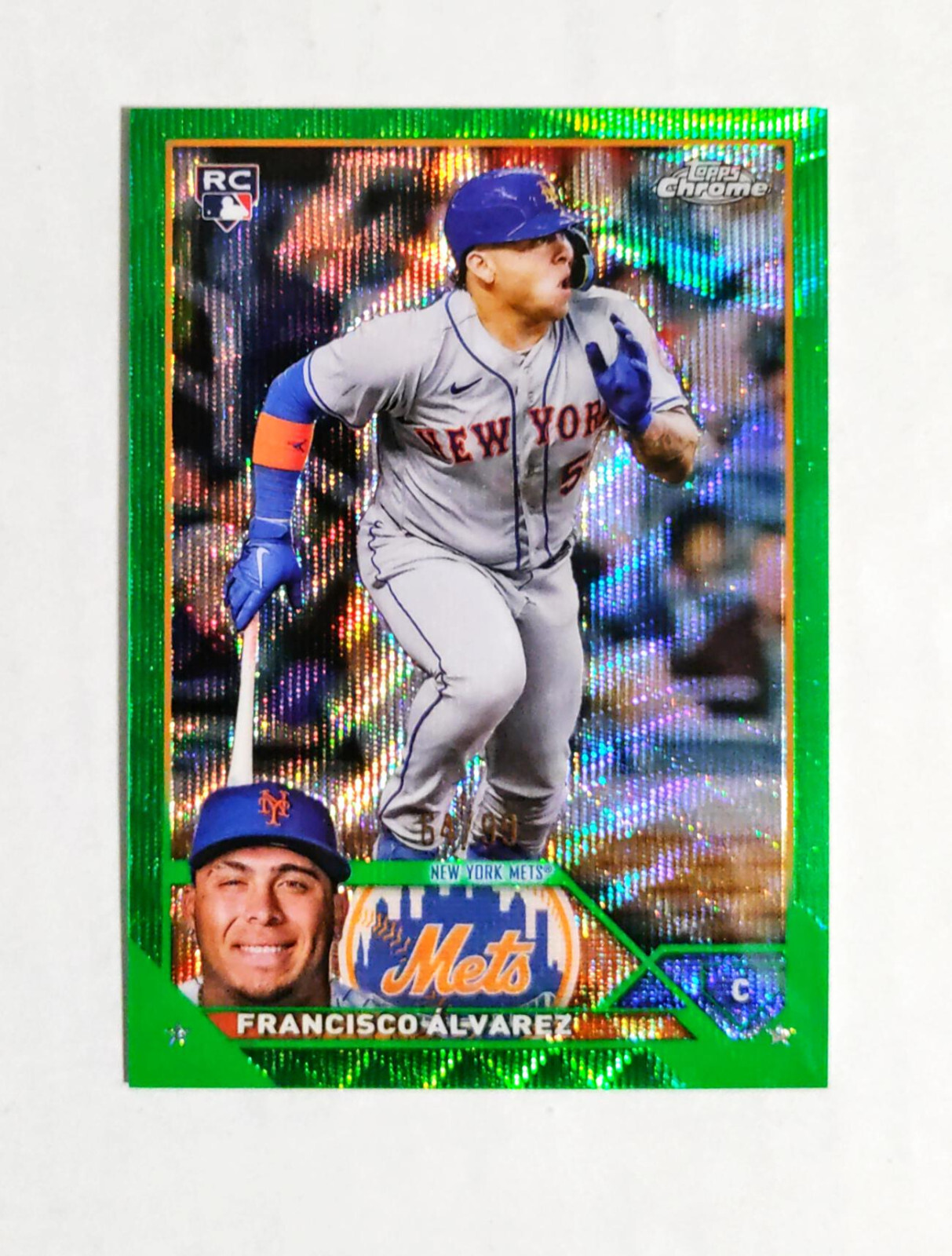 Francisco Alvarez 2023 Topps Chrome RC #203 Rookie GREEN Wave REFRACTOR 64/99 z1