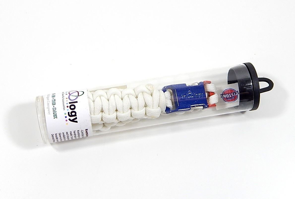 Detroit Pistons Knottology Tactical Bracelet Glow In The Dark 8″ New