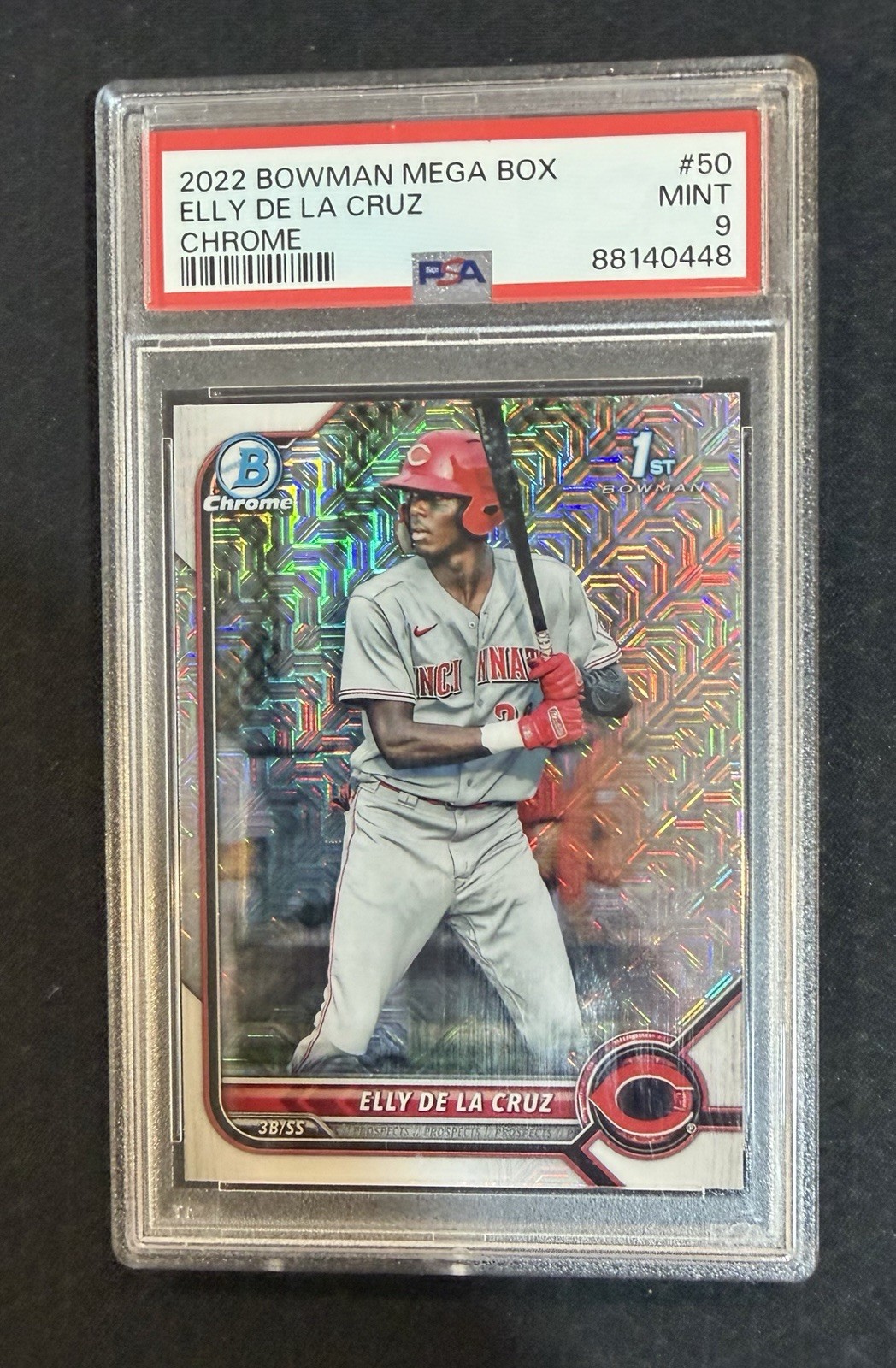 2022 Bowman – Chrome Prospects Elly De La Cruz #BCP-50 Mojo Refractor (RC) PSA 9
