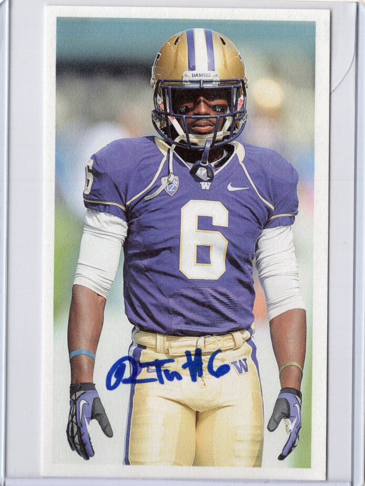 DESMOND TRUFANT NCAA Washington Auto Autographed Signed 3×5 Index Card