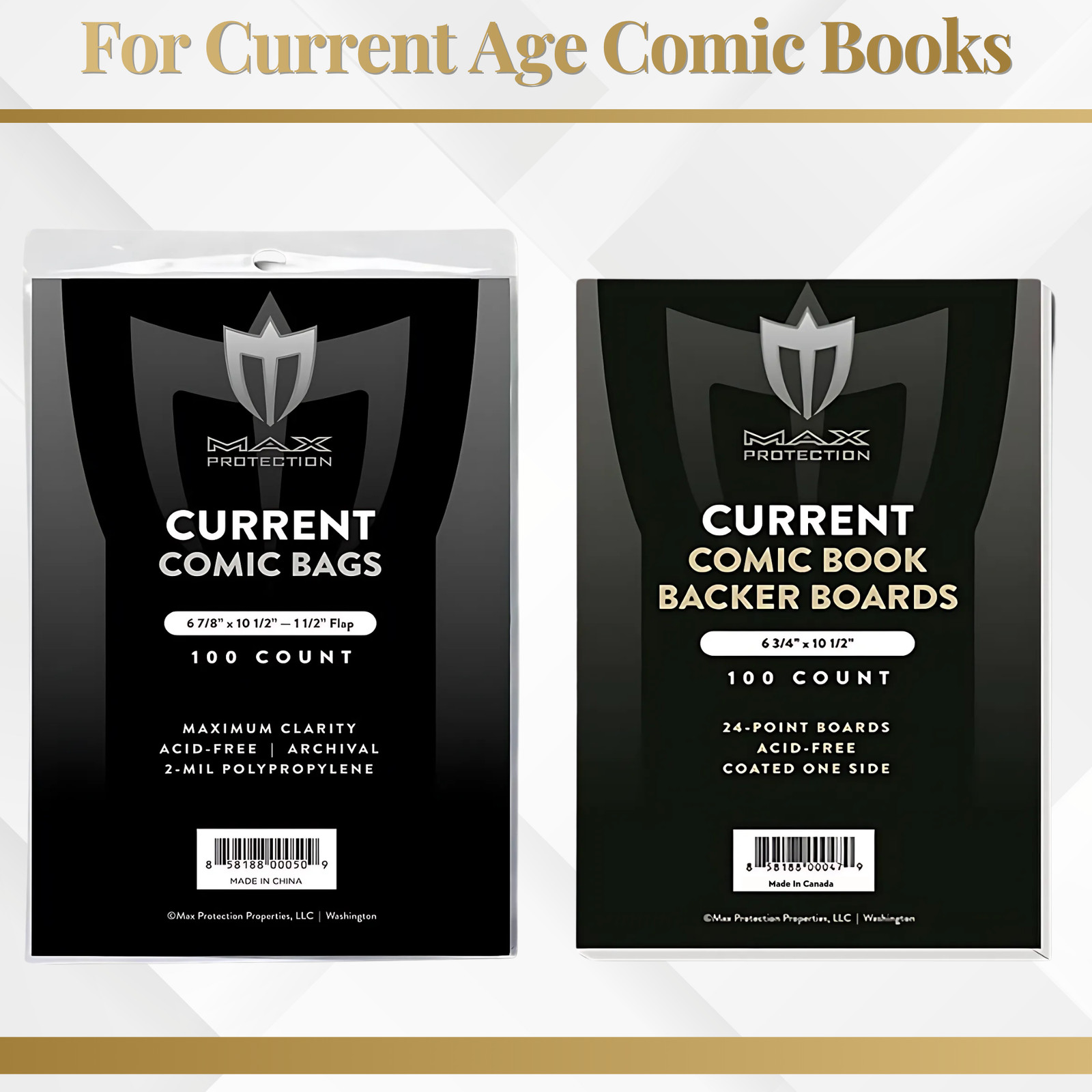 1000 Current Comic Bags and Boards Max Pro NEW Modern Archival Book Storage