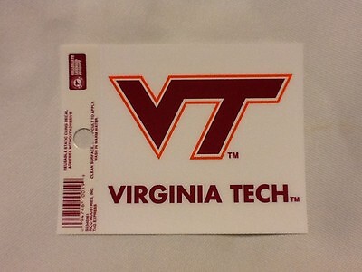 Virginia Tech Hokies Static Cling Sticker NEW!! Window or Car! 3×4 Inches