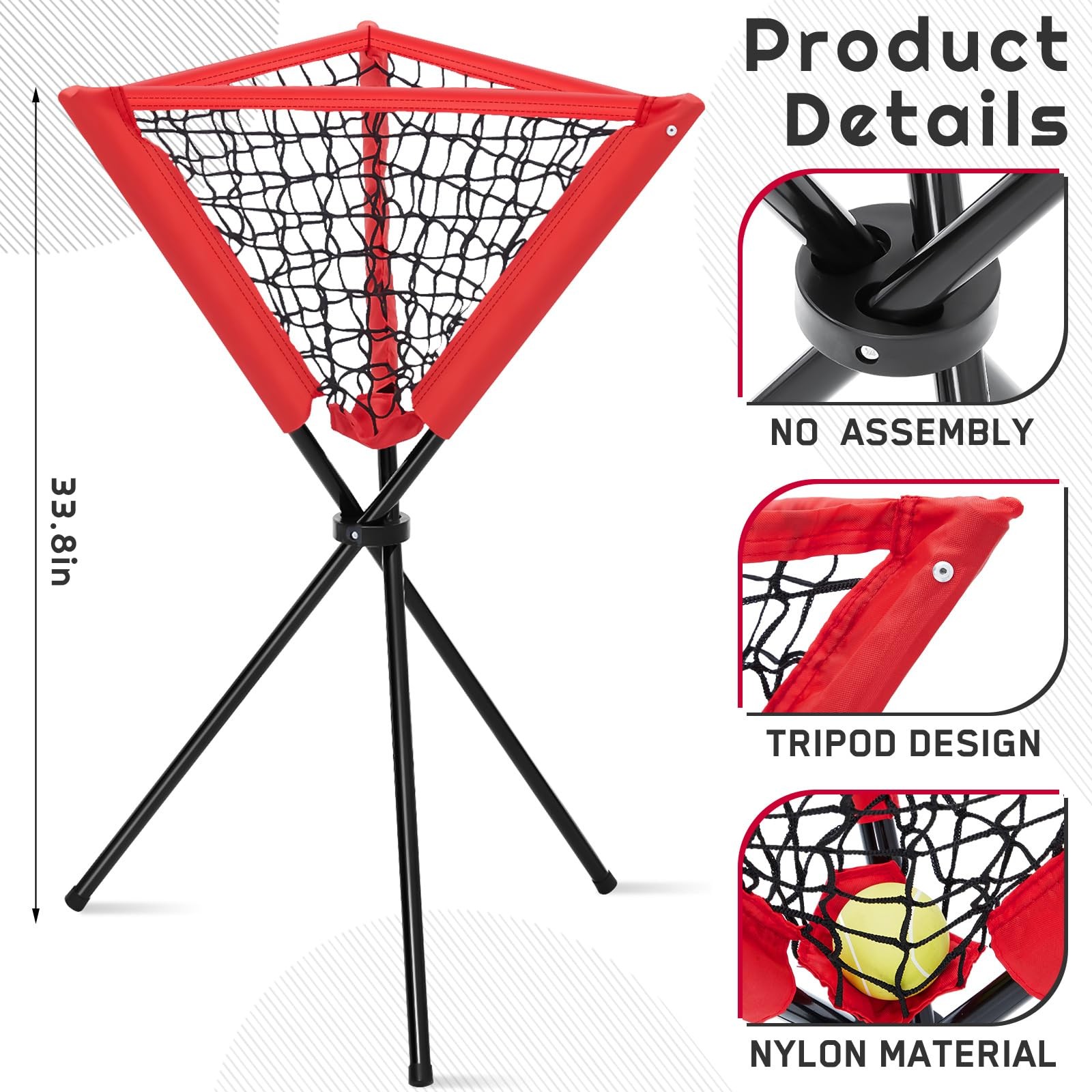 2 Pcs Baseball Caddy Softball Practice Caddy Portable Foldable Baseball Baske…
