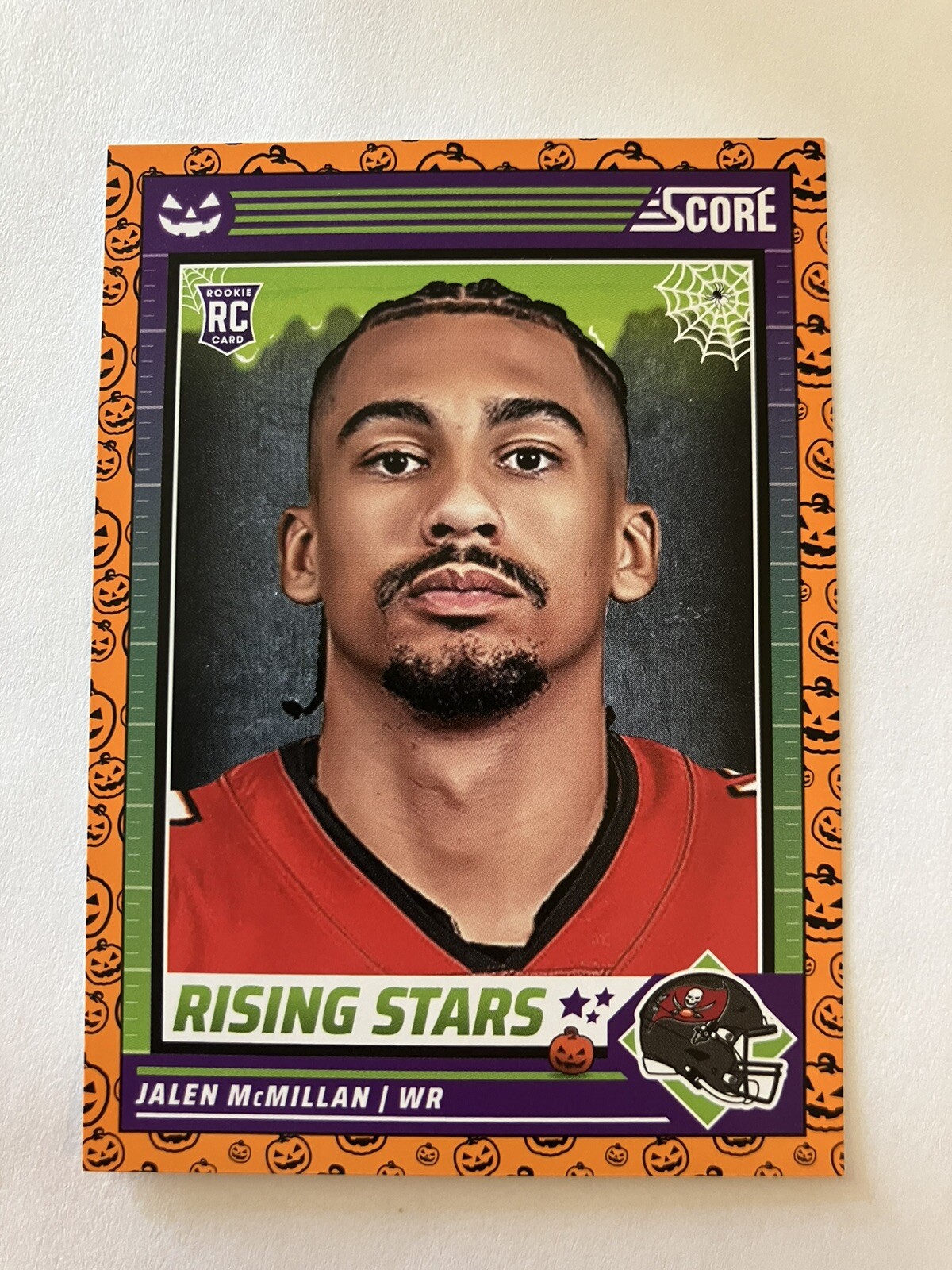 Jalen McMillan 2024 Score Halloween Rising Stars Orange Pumpkin #21 TB Bucs RC