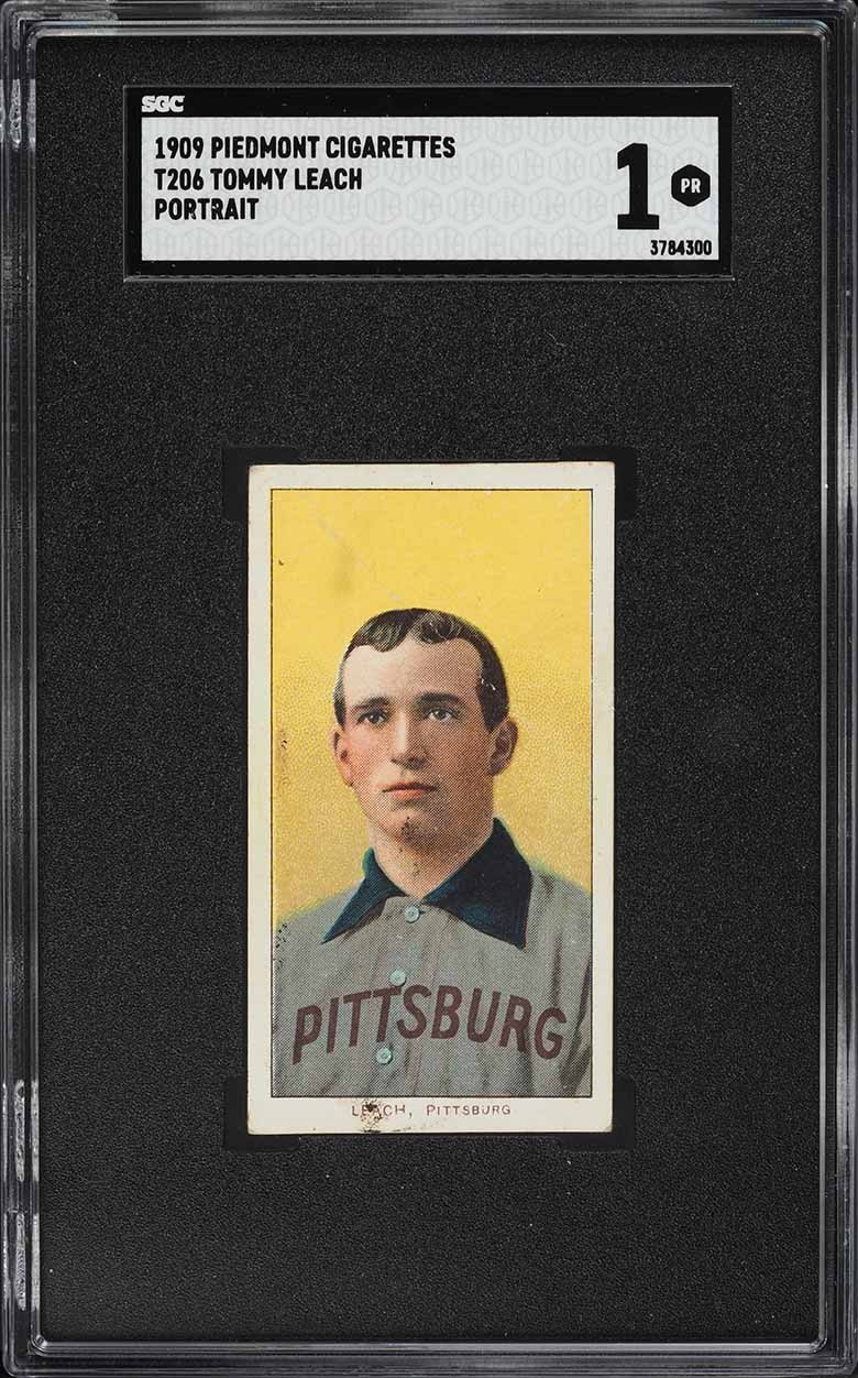 1909-11 T206 Tommy Leach PORTRAIT SGC 1 PR-Centered