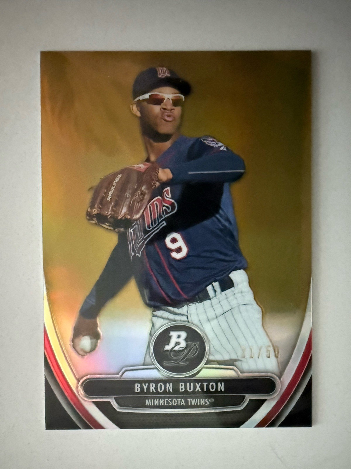 Byron Buxton 2013 Bowman Platinum Prospects Gold Refractor /50 BPCP-19