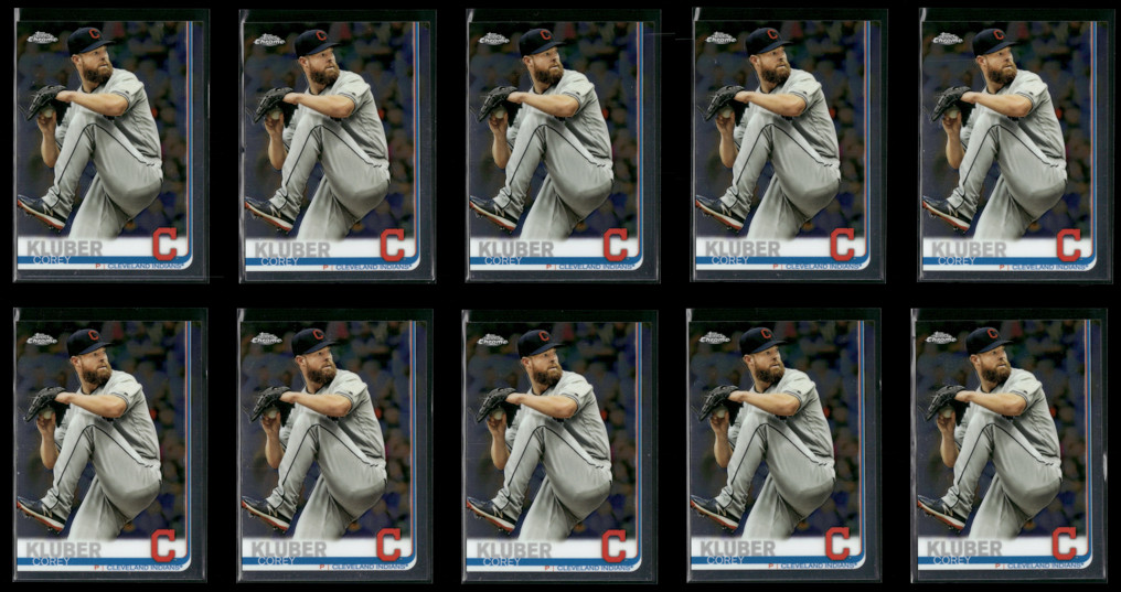 Lot of 10 – 2019 Topps Chrome Corey Kluber #188 – Cleveland Indians