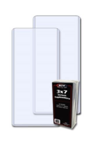 Lot of 100 BCW 3 x 7 Ticket Hard Plastic Topload Holders rigid 3×7 protectors