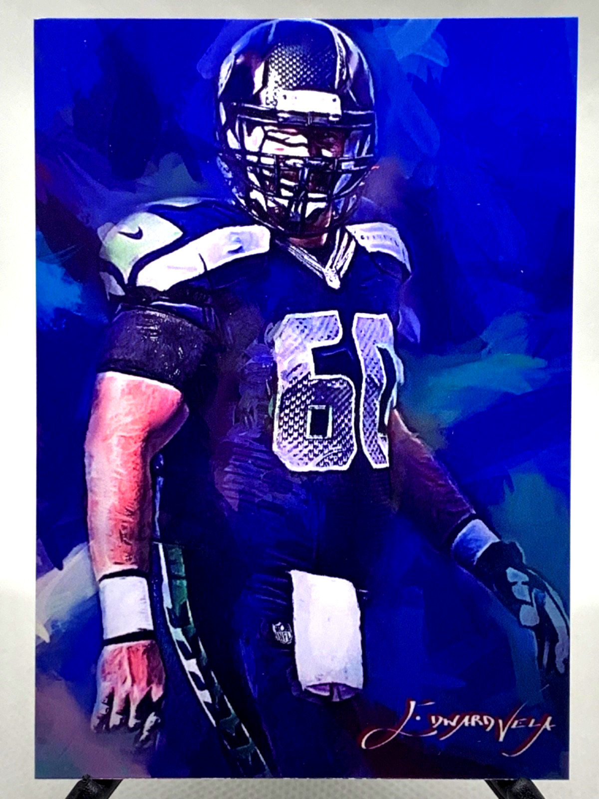 Max Unger 14/50 Limited Edition Signed Edward Vela card (Football)