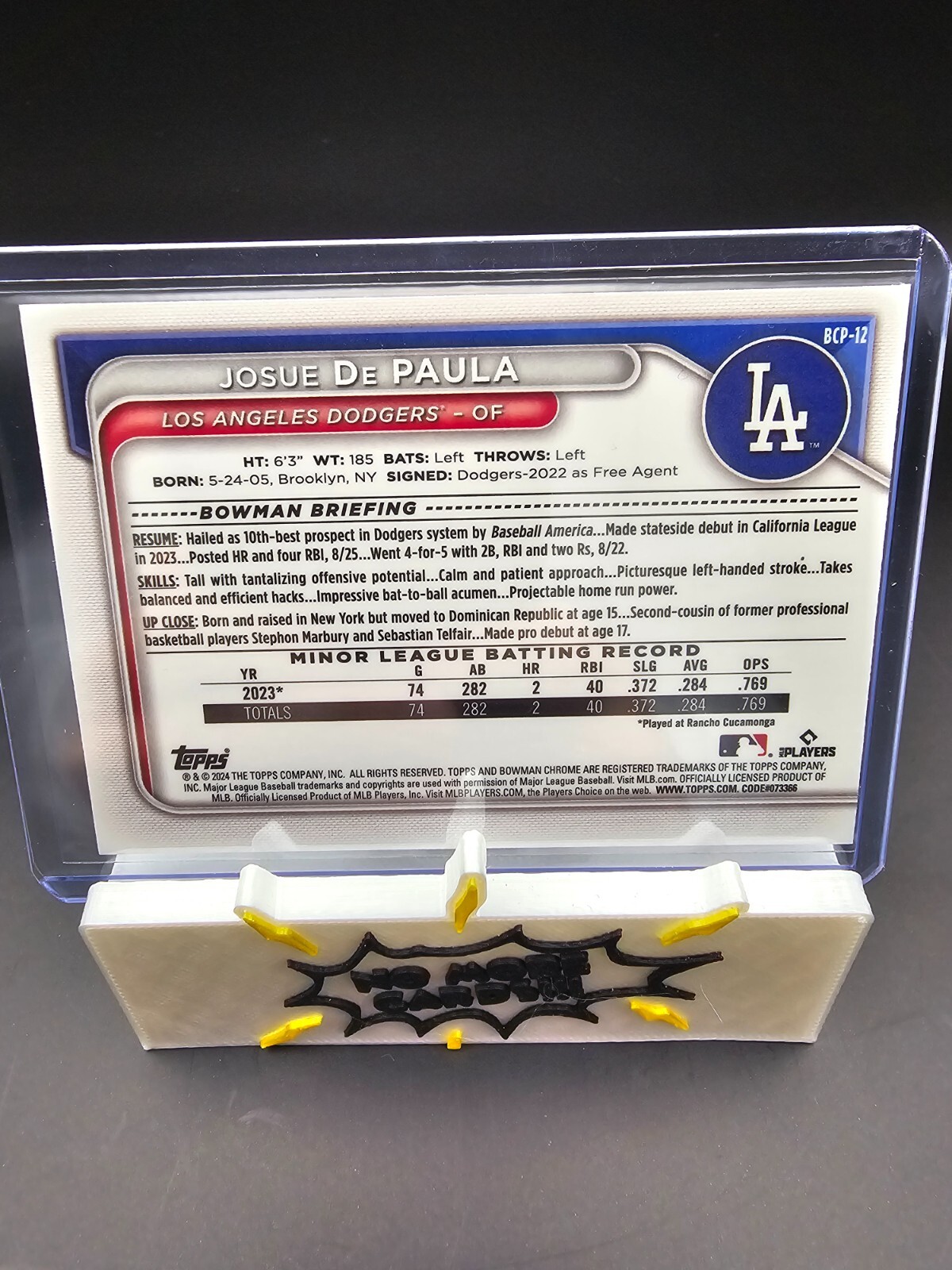 2024 Bowman – Chrome Prospects Mojo Refractor #BCP-12 Josue De Paula (RC)