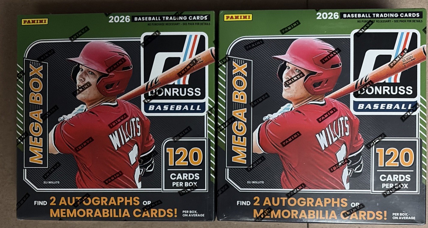 2026 Panini Donruss Baseball Trading Cards 2 Mega Boxes BRAND NEW FACTORY SEALED