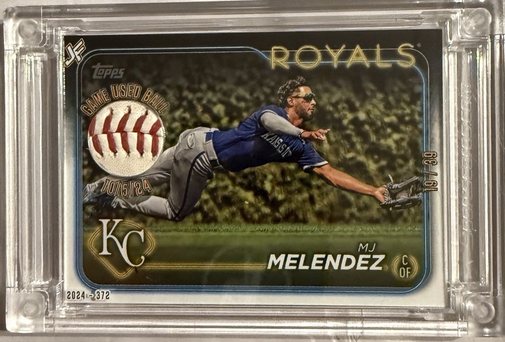 MJ Melendez Game Used Ball Infusion- Royals ALDS Game 1 _ Topps 2024 Series 2