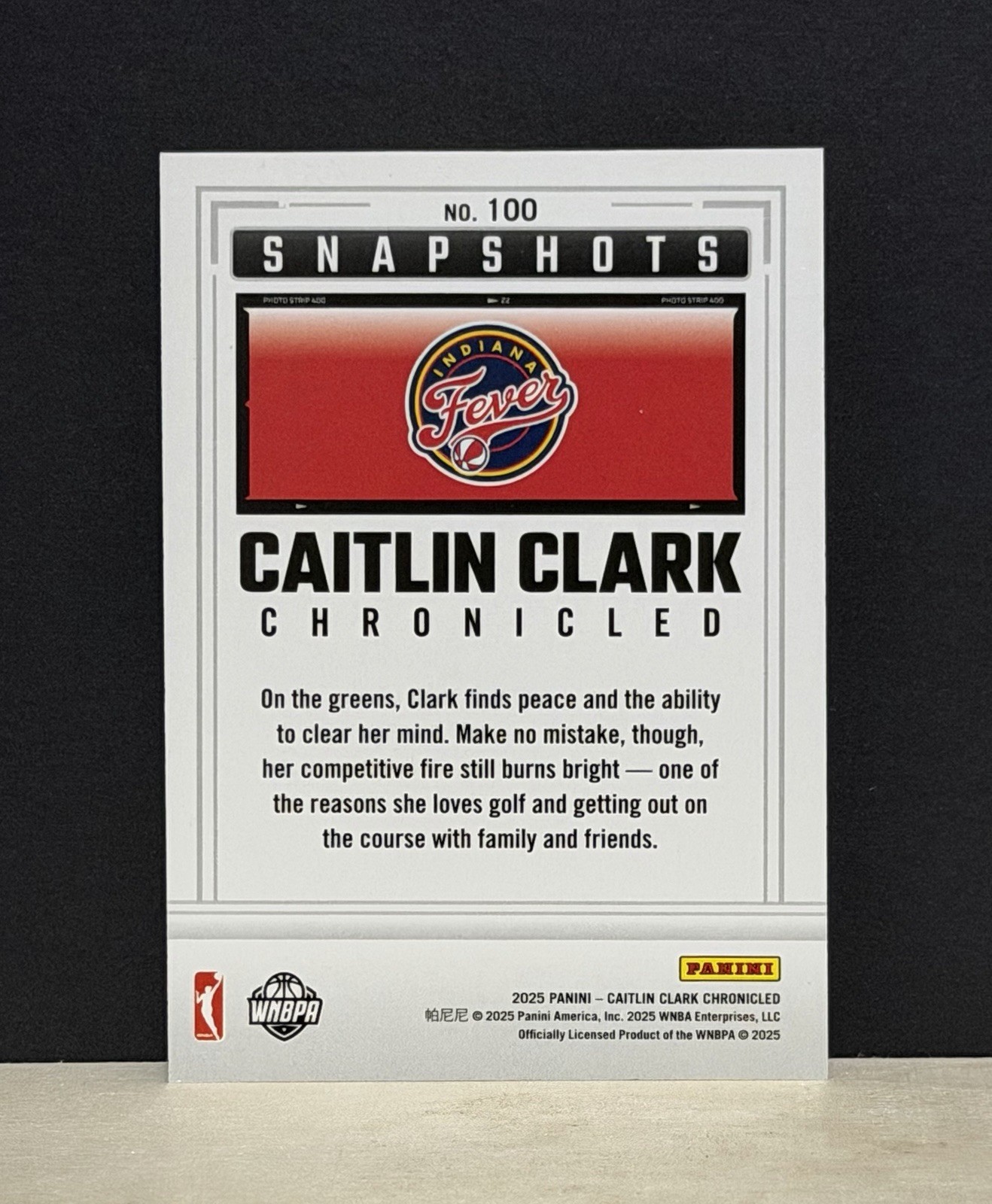 2025 Caitlin Clark Chronicled Red Cracked Ice SP Snapshots Card #100