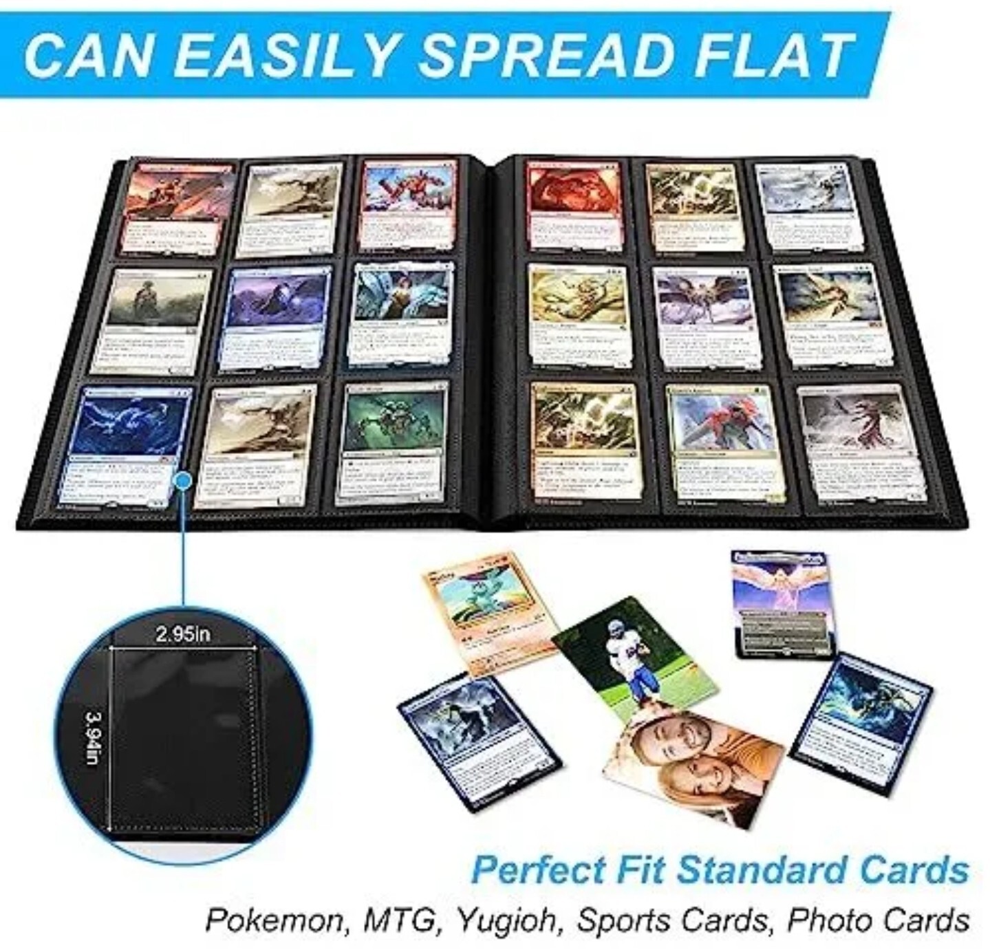 5 PACK Multi Color Lot 360 Pocket Trading Card Binder – Side Loading Elastic New