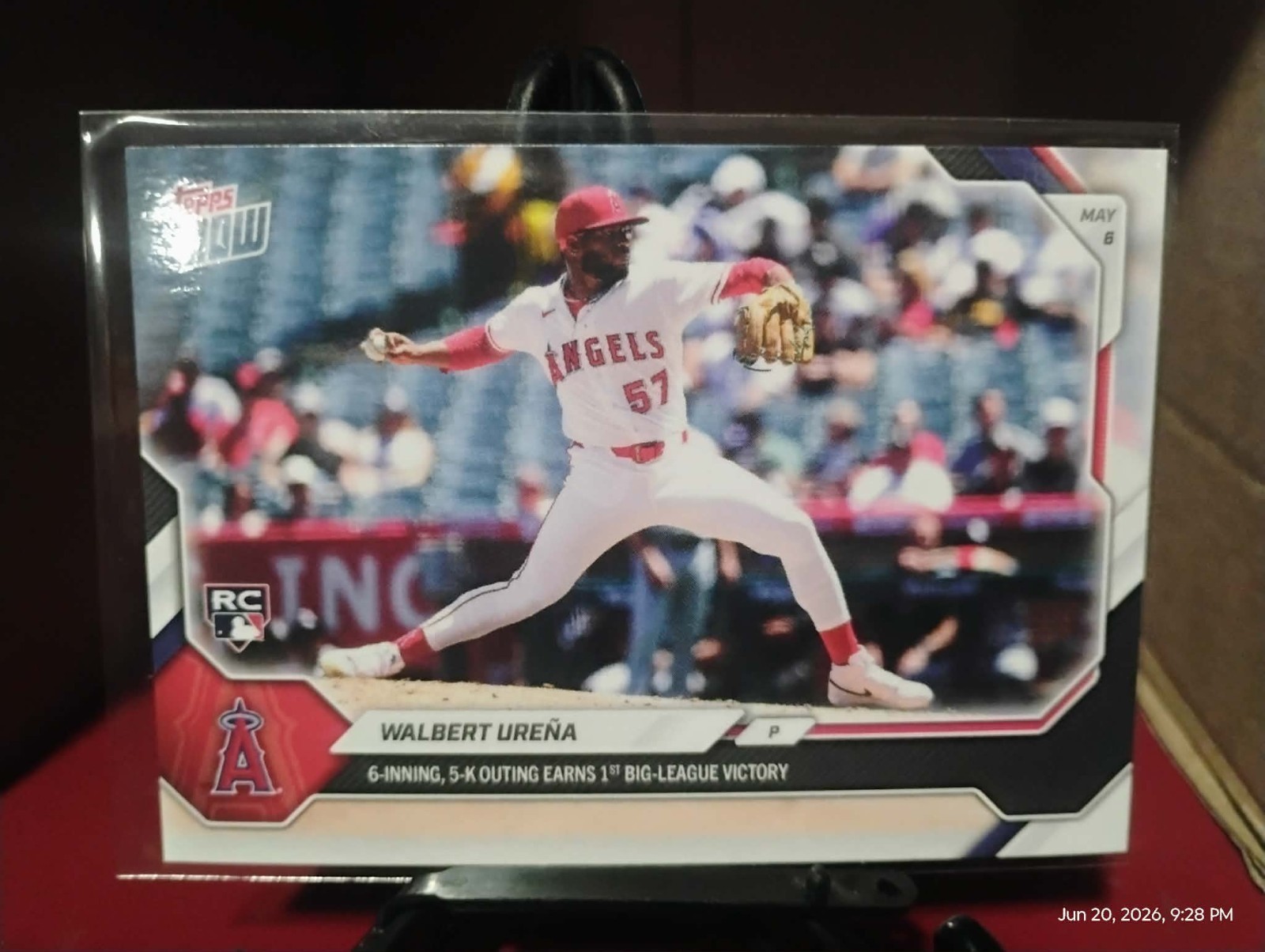 2026 Topps Now MLB #172 Walbert Urena Collects 1st MLB Win Angels PR:491