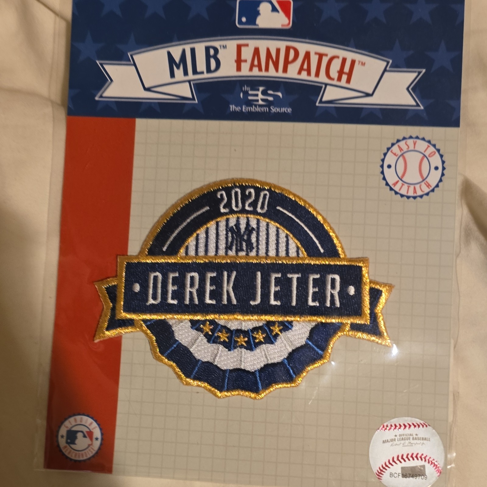 The Emblem Source Derek Jeter New York Yankees MLB Patch Blue White Gold
