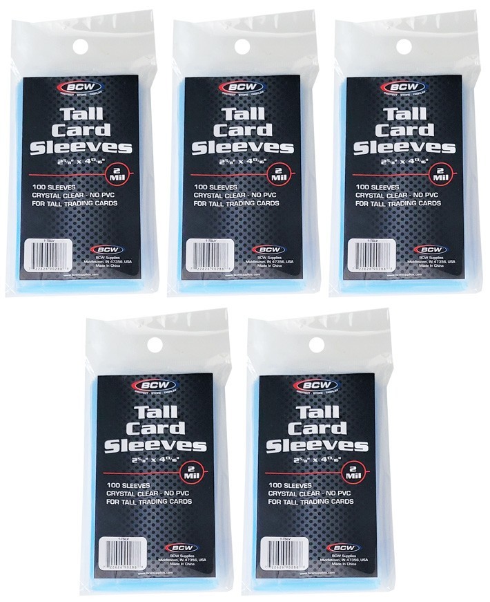 500 BCW Tall Soft Card Sleeves New Basketball Card Sports Widevision Gameday 3×5