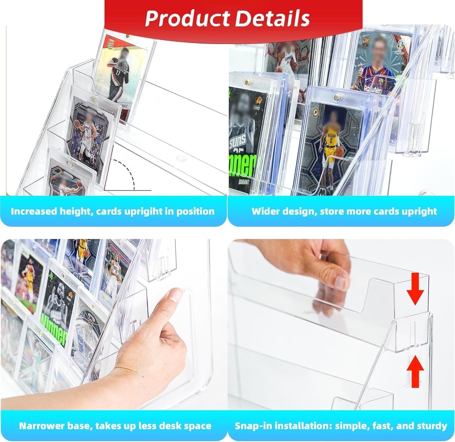 Display Stand for Baseball Basketball Sport ,5Tier Vertical Holder ,Trading Card