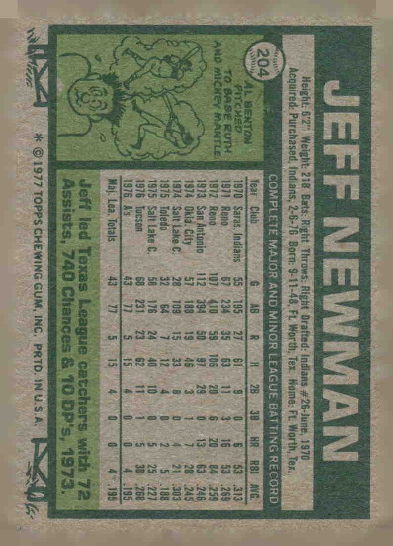 1977 Topps #204 Jeff Newman