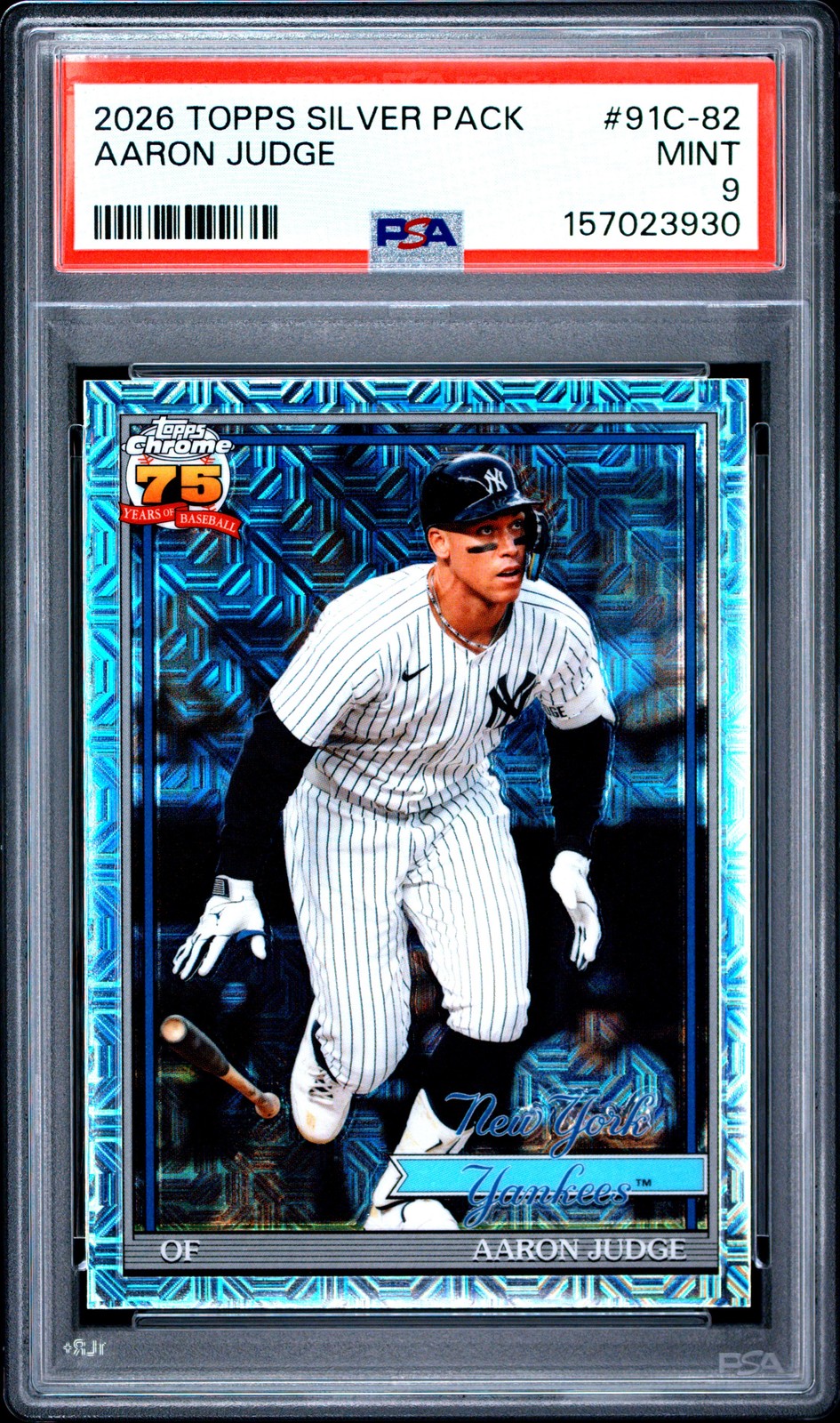 2026 TOPPS SILVER PACK 1991 CHROME PROMO #91C-82 AARON JUDGE PSA 9